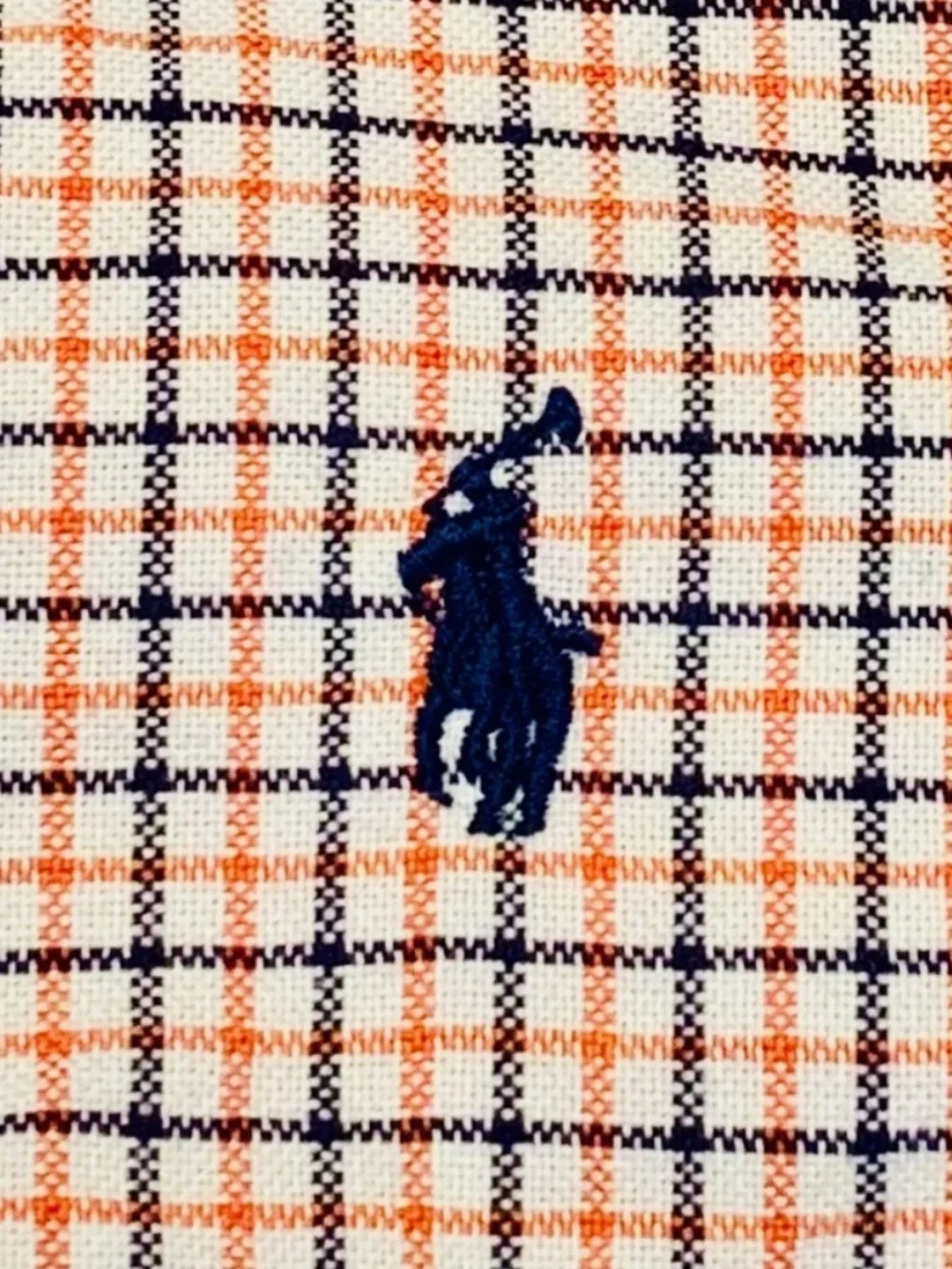 Polo Ralph Lauren Boys Size 6 Plaid Button Down Shirt Orange Blue Tattersall